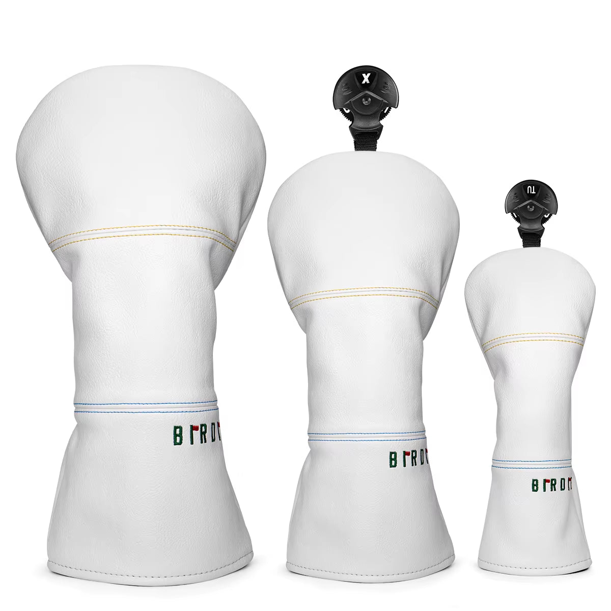 Golf Headcovers Simple Fashion Design Birdie Golf Driver Head Cover Embroidery Driver Fairway Wood Hybrid with Number Tags Bla