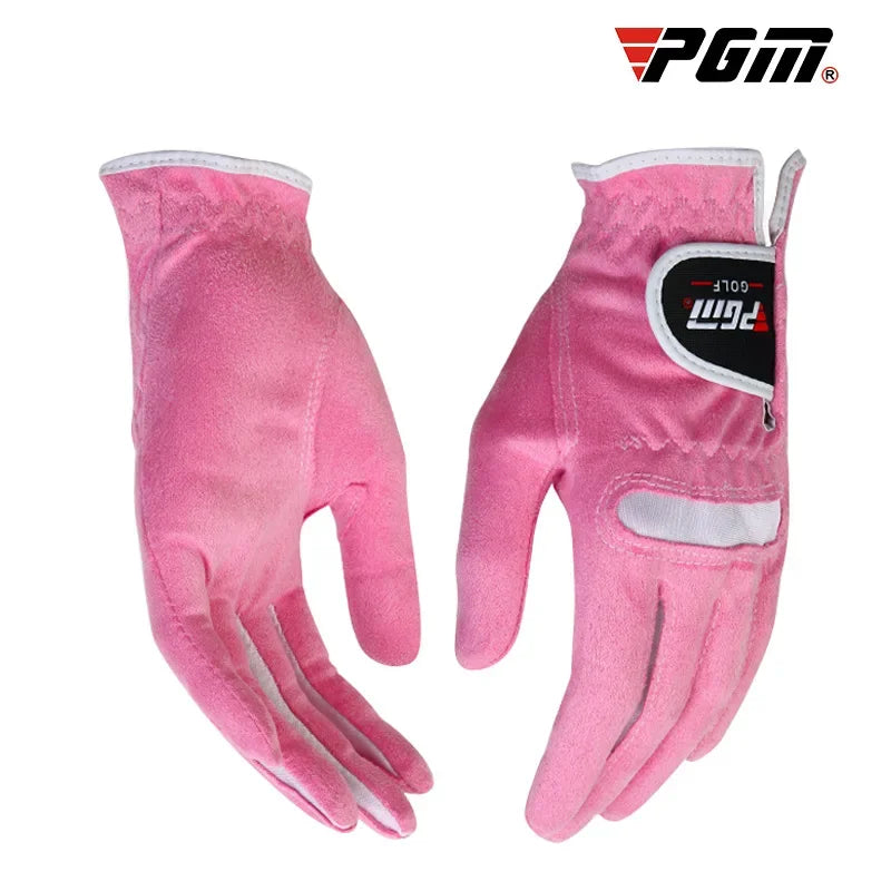 1Pair Women Golf Gloves Soft Microfiber Cloth Breathable Non-Slip Protective Gloves Hand Wear Golf Accessory