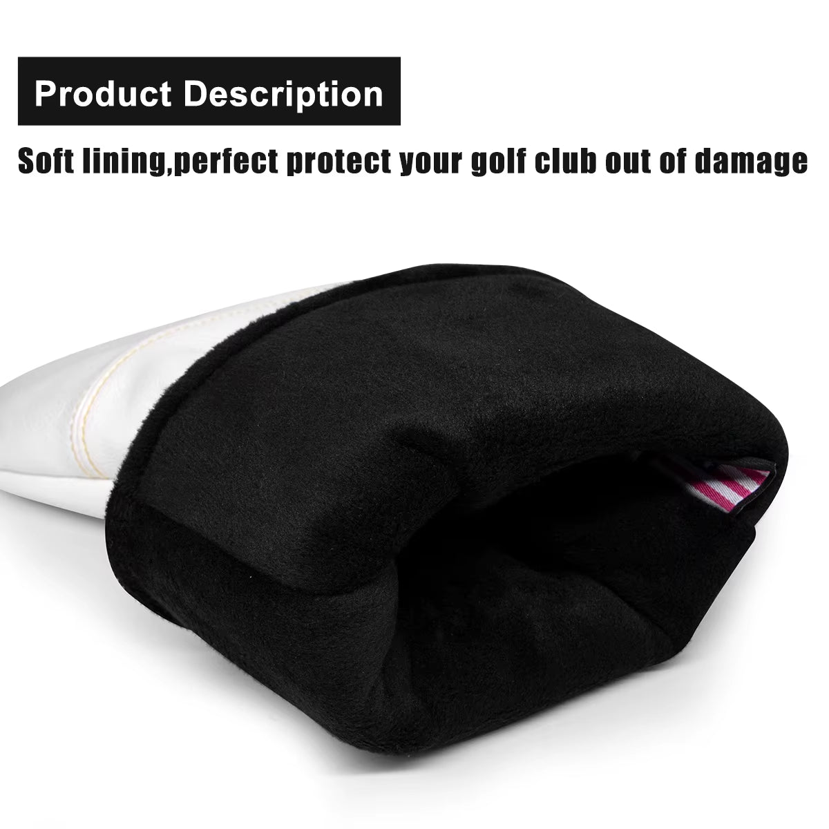 Golf Headcovers Simple Fashion Design Birdie Golf Driver Head Cover Embroidery Driver Fairway Wood Hybrid with Number Tags Bla