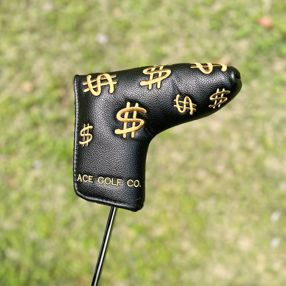 1Pc Fashionable Embroidered Golf Putter Cover, Golf Club Head Covers with Dollar Design