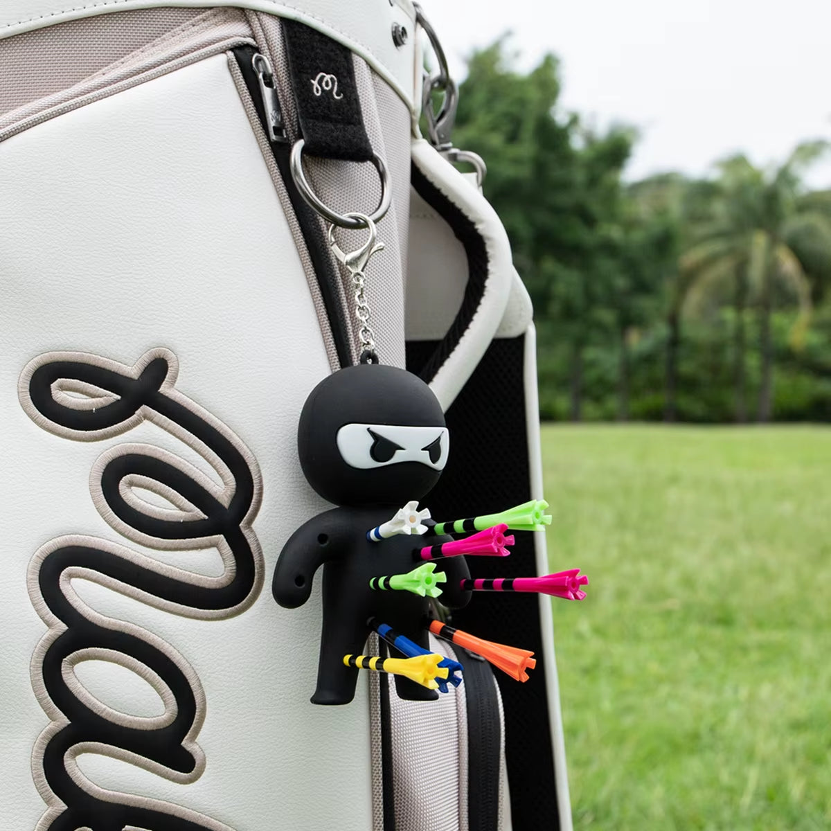 Cute Ninja Portable Golf Ball Tees Holder Keychain - Hote Sale Golf Accessory for Club Bag
