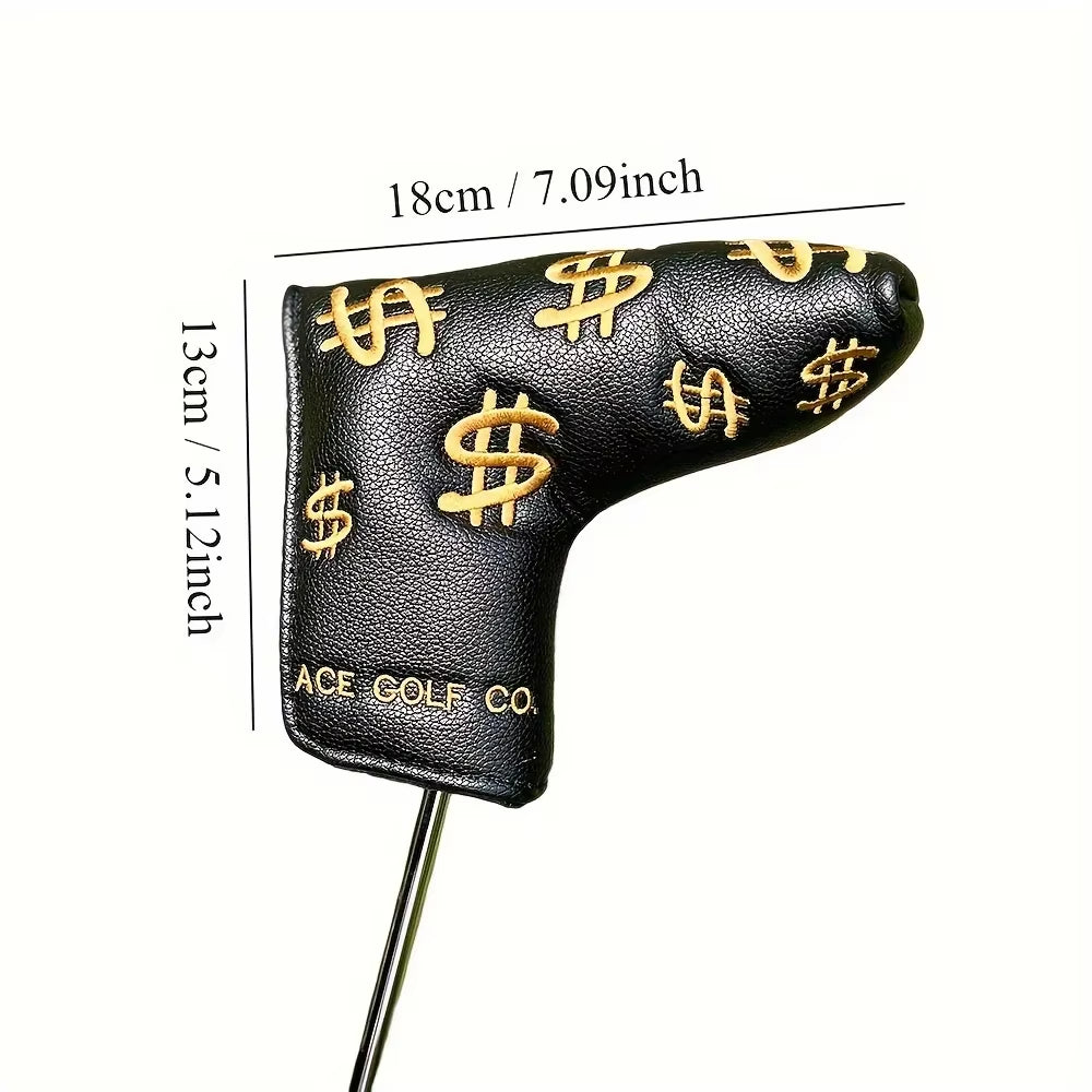 1Pc Fashionable Embroidered Golf Putter Cover, Golf Club Head Covers with Dollar Design