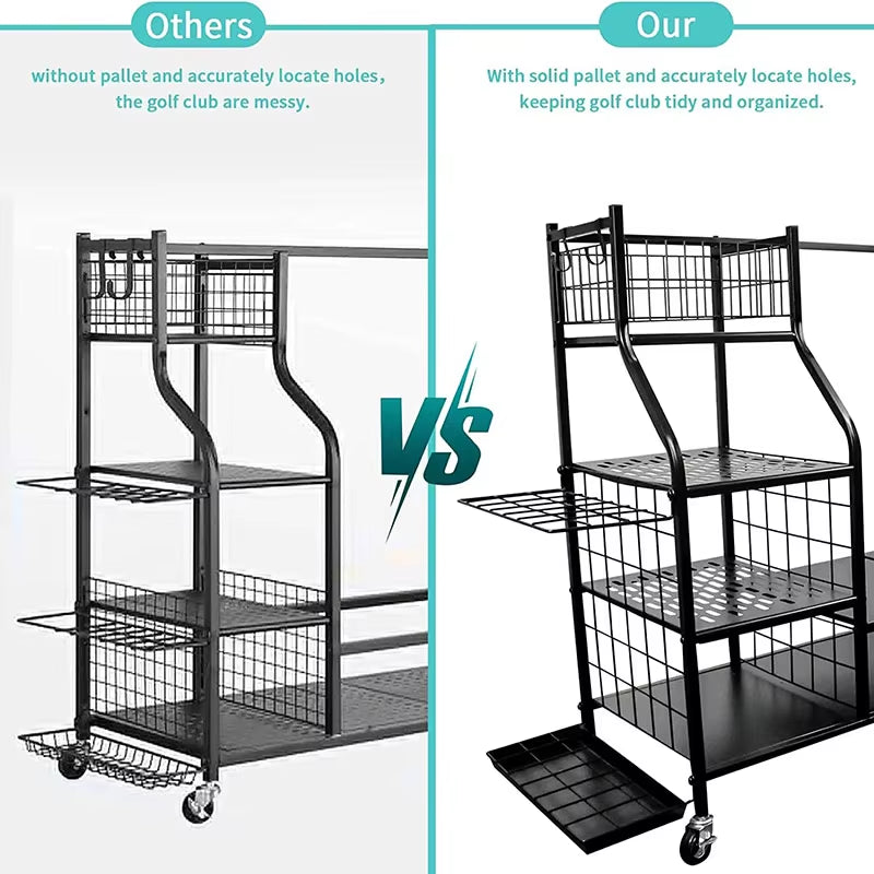 Golf Storage Cart Oversize Perfect for Storing and Organizing Golf Bags and Golf Accessories to save Space