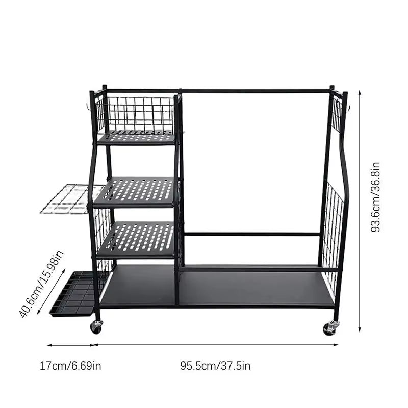 Golf Storage Cart Oversize Perfect for Storing and Organizing Golf Bags and Golf Accessories to save Space