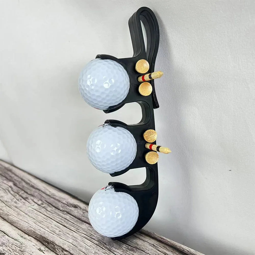 Golf Ball Clip with Tee Holder Plastic Golf Ball Clamp Storage Holder Portable Golf Accessories for Men Women