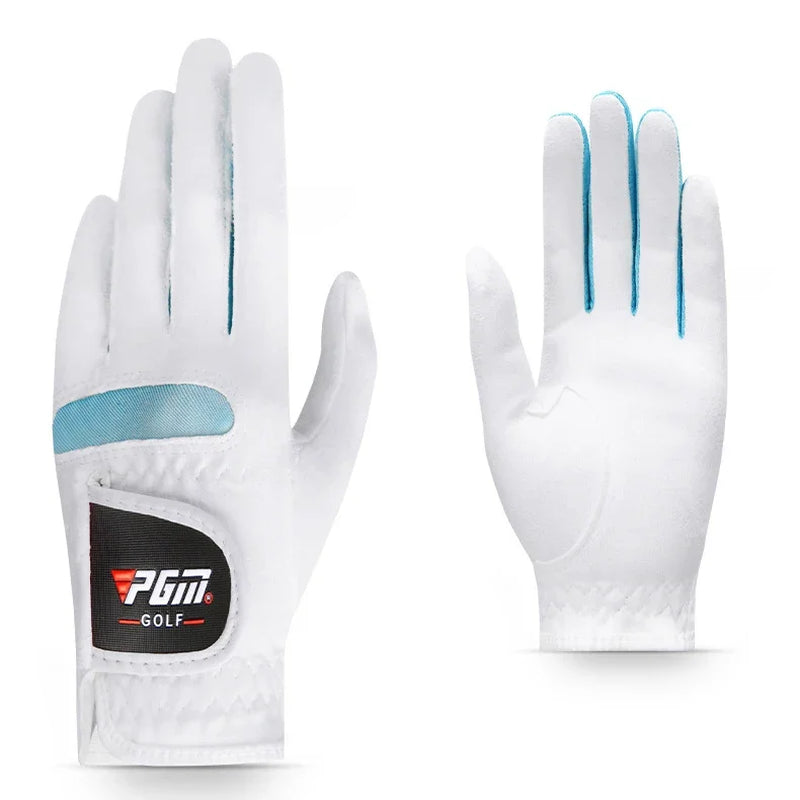 1Pair Women Golf Gloves Soft Microfiber Cloth Breathable Non-Slip Protective Gloves Hand Wear Golf Accessory