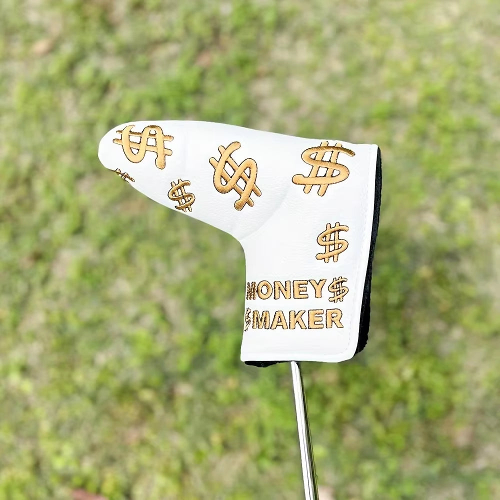 1Pc Fashionable Embroidered Golf Putter Cover, Golf Club Head Covers with Dollar Design