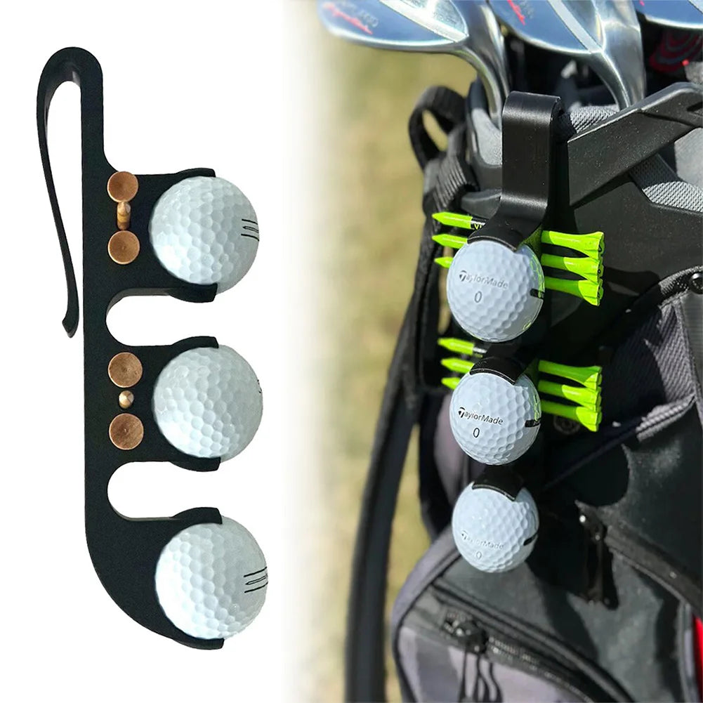 Golf Ball Clip with Tee Holder Plastic Golf Ball Clamp Storage Holder Portable Golf Accessories for Men Women
