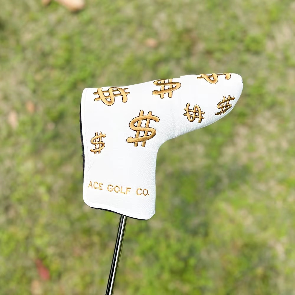 1Pc Fashionable Embroidered Golf Putter Cover, Golf Club Head Covers with Dollar Design