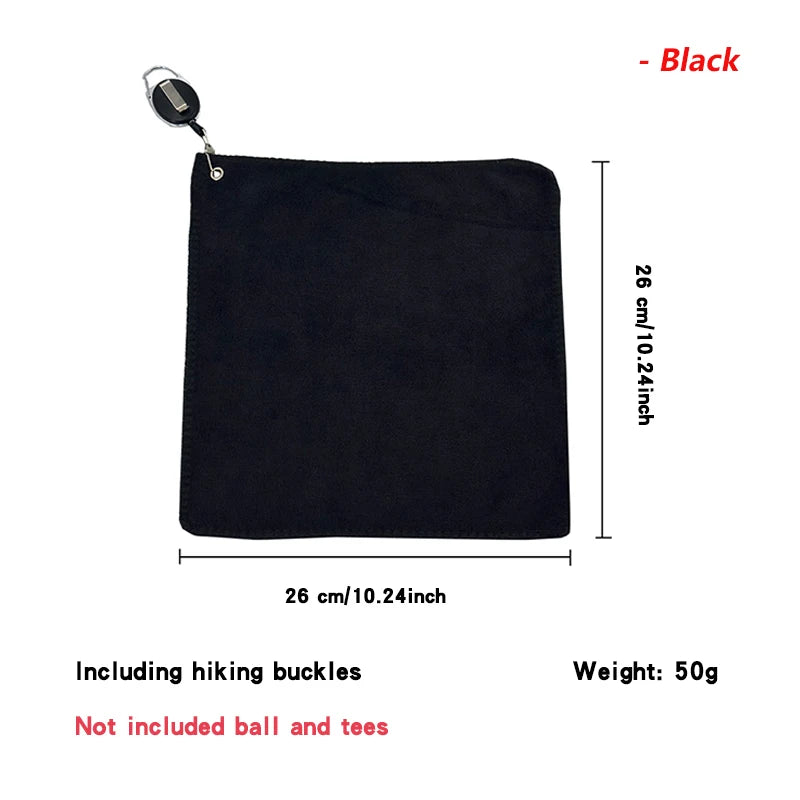 Golf Towel Portable Golf Cleaning Tools 3 Color Square with Carabiner Hook Microfiber Velvet Cotton Cleaning Towel Drop Ship
