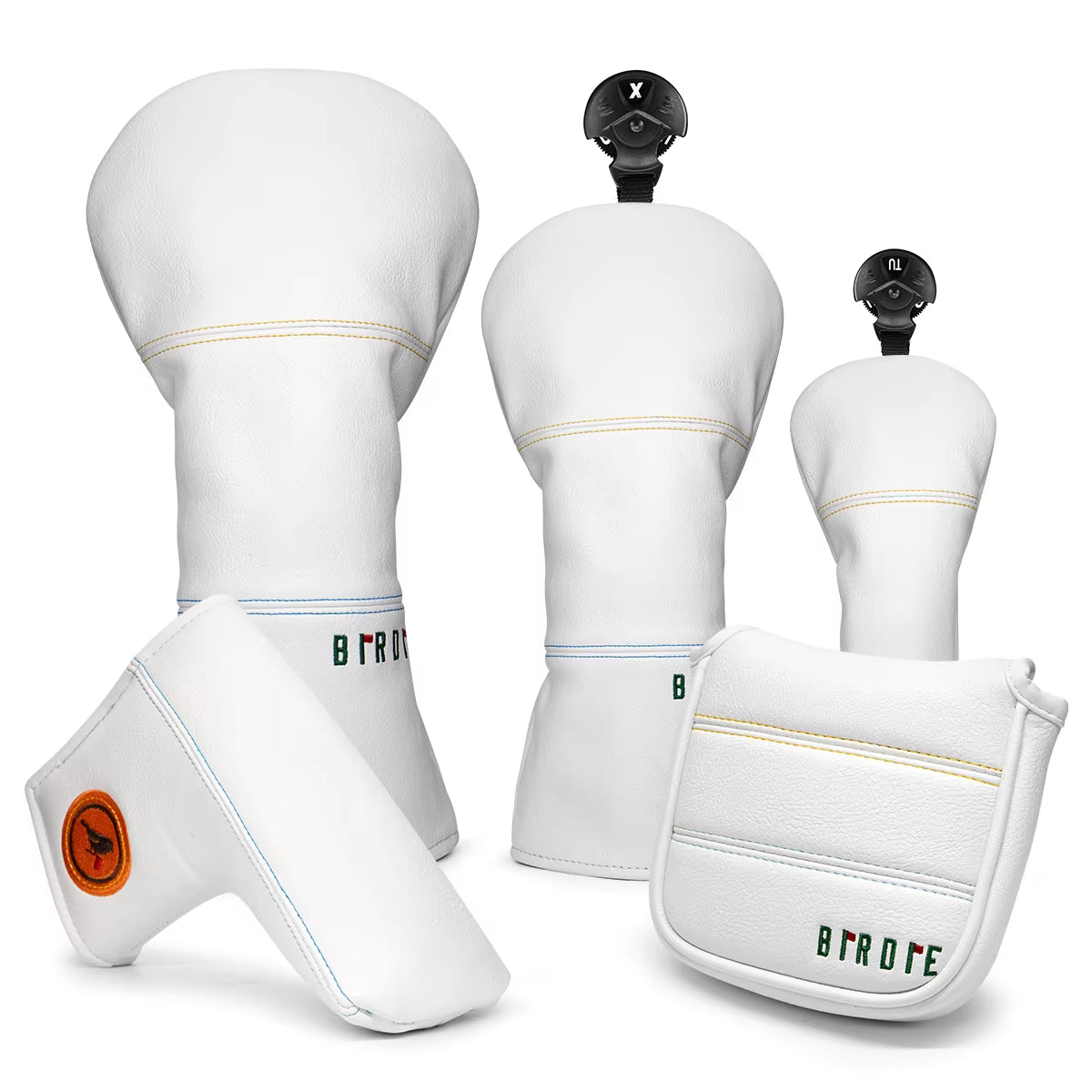 Golf Headcovers Simple Fashion Design Birdie Golf Driver Head Cover Embroidery Driver Fairway Wood Hybrid with Number Tags Bla