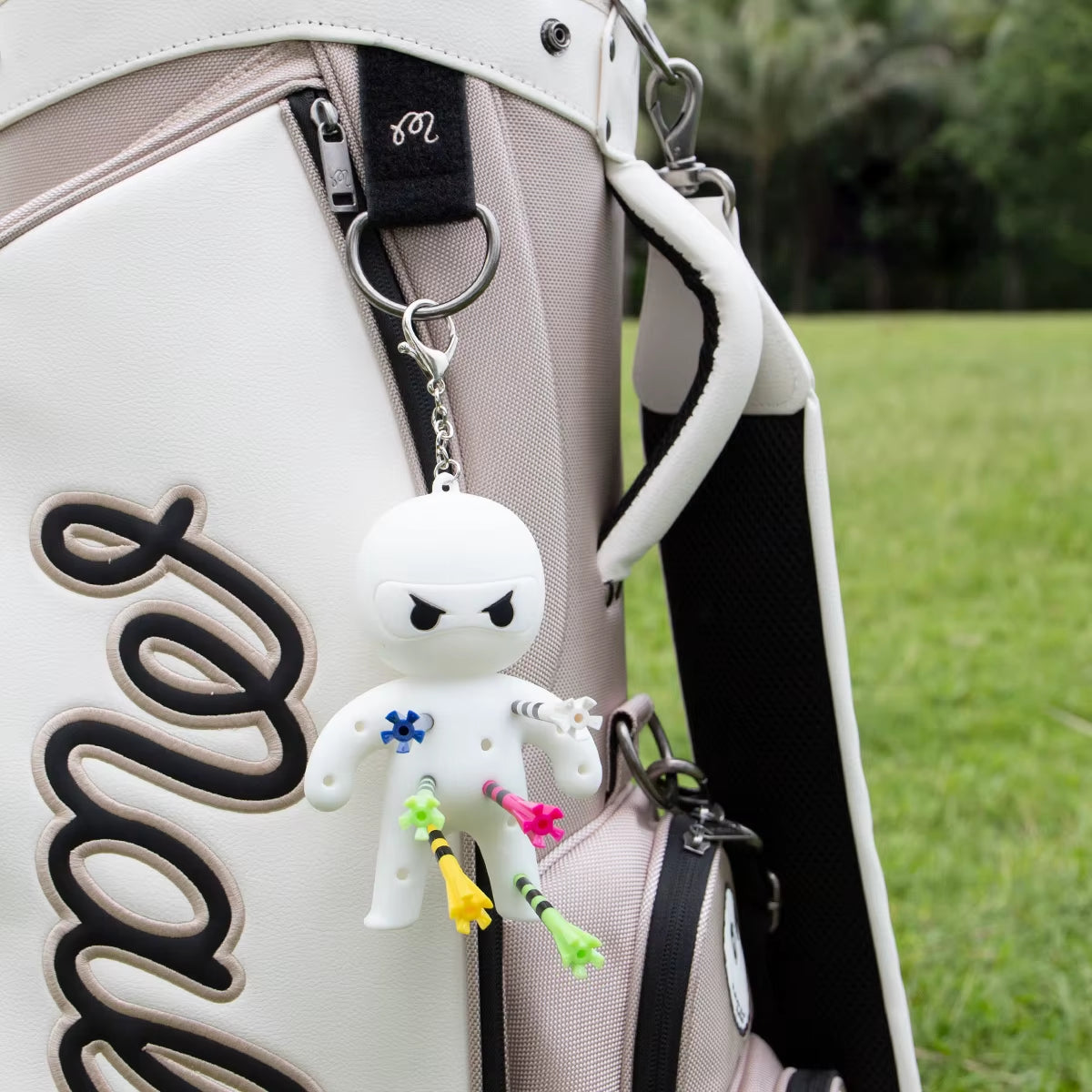 Cute Ninja Portable Golf Ball Tees Holder Keychain - Hote Sale Golf Accessory for Club Bag