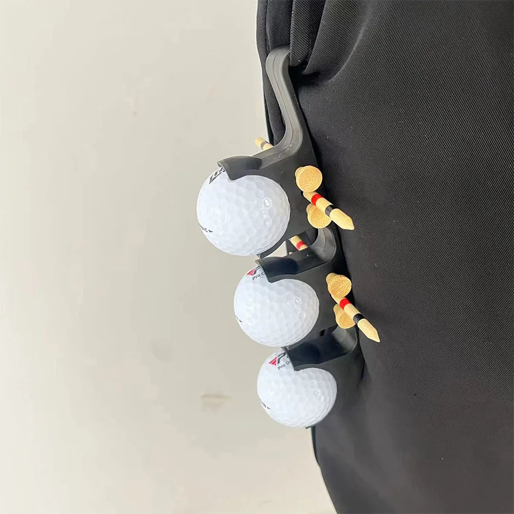 Golf Ball Clip with Tee Holder Plastic Golf Ball Clamp Storage Holder Portable Golf Accessories for Men Women