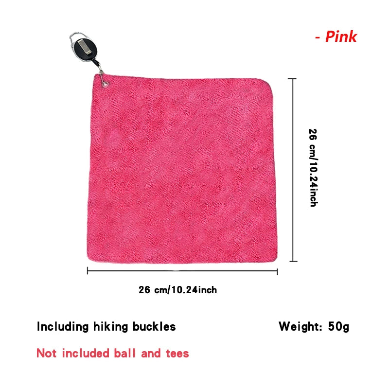 Golf Towel Portable Golf Cleaning Tools 3 Color Square with Carabiner Hook Microfiber Velvet Cotton Cleaning Towel Drop Ship
