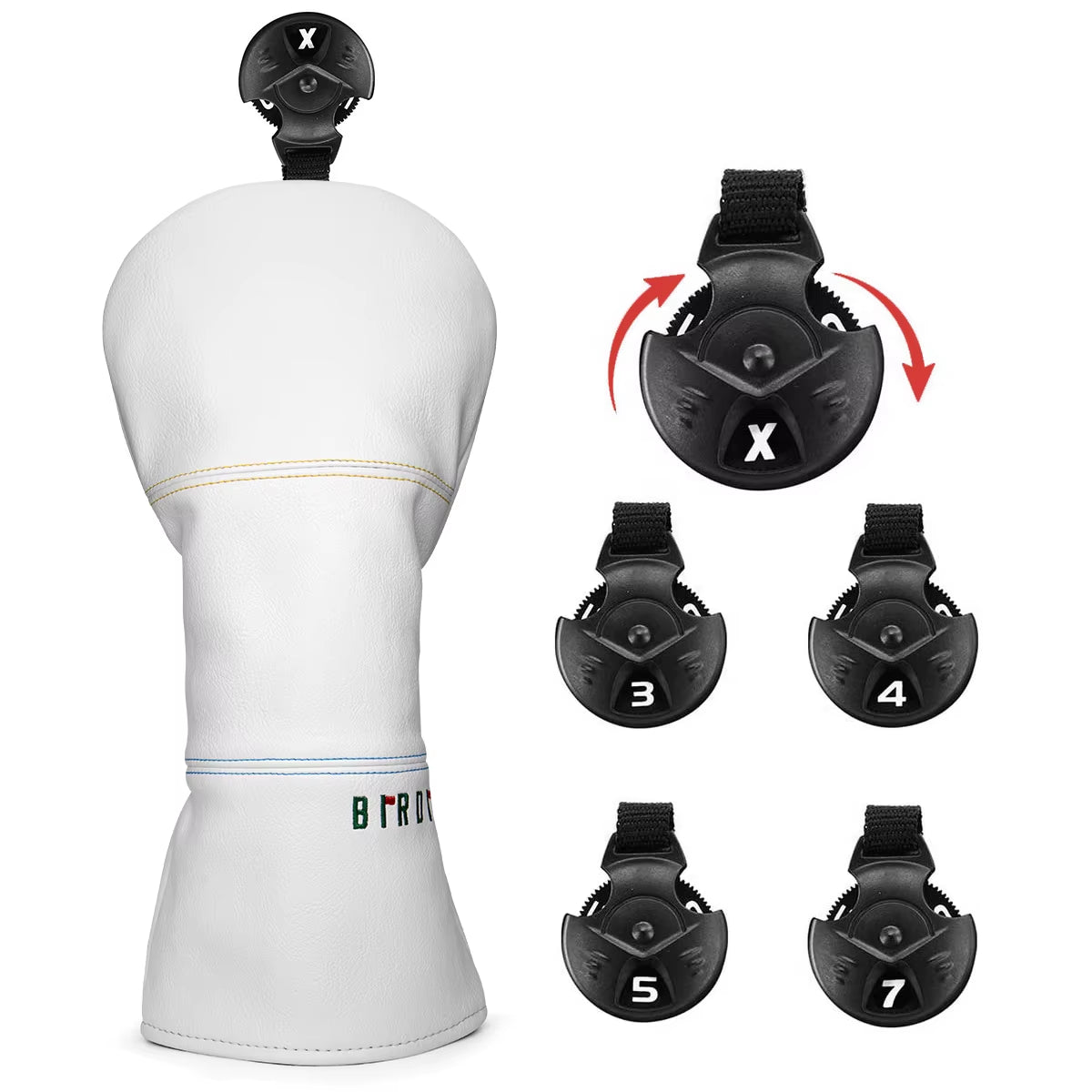 Golf Headcovers Simple Fashion Design Birdie Golf Driver Head Cover Embroidery Driver Fairway Wood Hybrid with Number Tags Bla
