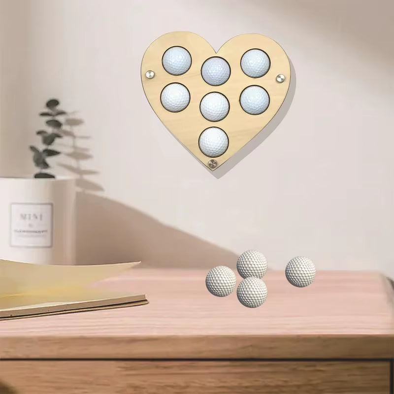 Holder Stand for Golf Ball 9X8Inches Wooden Wall Mount Display Rack Golf Ball Stand Holder Torched Golf Ball Display
