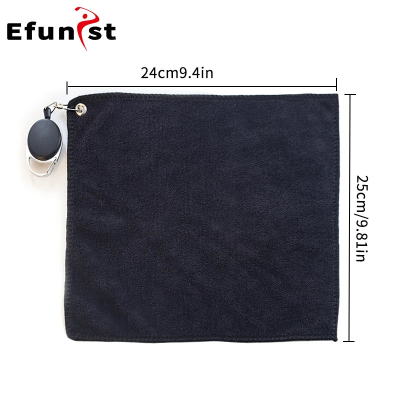 Golf Towel Portable Golf Cleaning Tools 3 Color Square with Carabiner Hook Microfiber Velvet Cotton Cleaning Towel Drop Ship