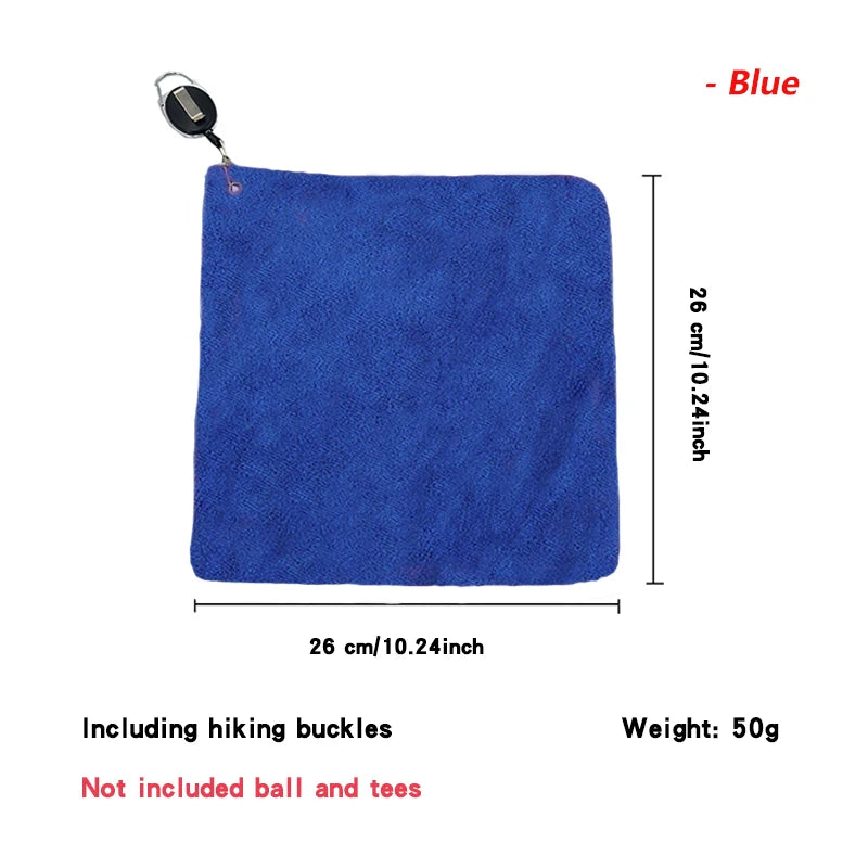Golf Towel Portable Golf Cleaning Tools 3 Color Square with Carabiner Hook Microfiber Velvet Cotton Cleaning Towel Drop Ship