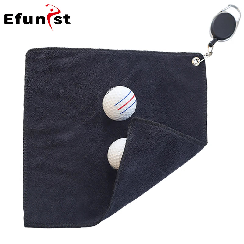 Golf Towel Portable Golf Cleaning Tools 3 Color Square with Carabiner Hook Microfiber Velvet Cotton Cleaning Towel Drop Ship