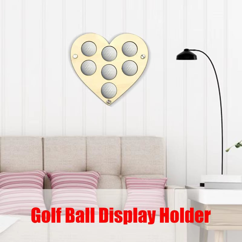 Holder Stand for Golf Ball 9X8Inches Wooden Wall Mount Display Rack Golf Ball Stand Holder Torched Golf Ball Display