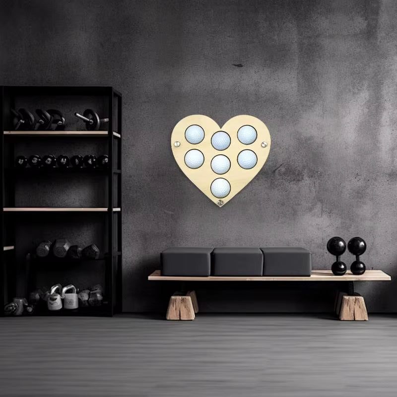 Holder Stand for Golf Ball 9X8Inches Wooden Wall Mount Display Rack Golf Ball Stand Holder Torched Golf Ball Display