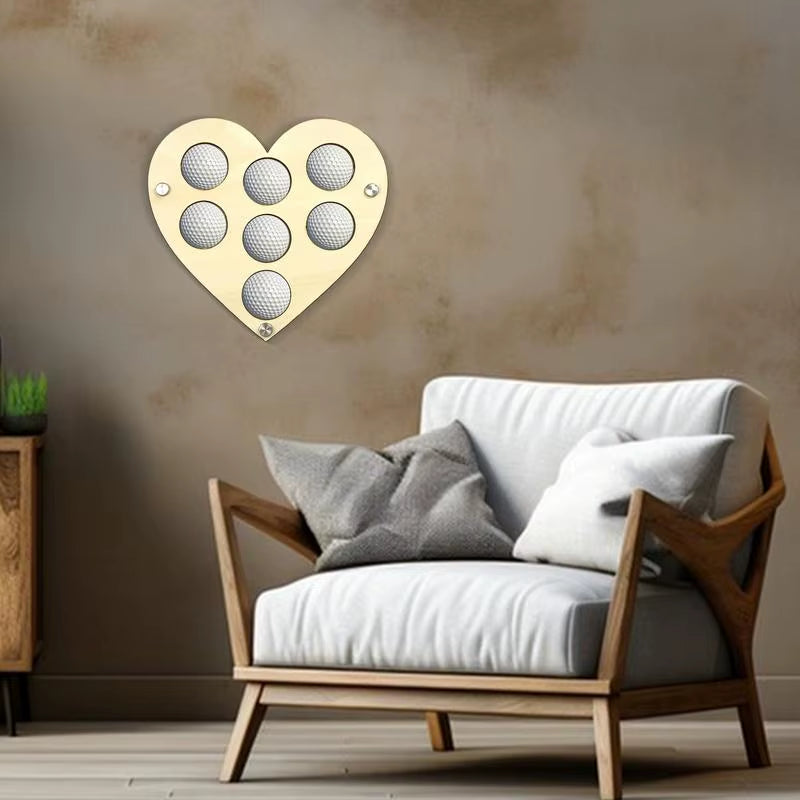 Holder Stand for Golf Ball 9X8Inches Wooden Wall Mount Display Rack Golf Ball Stand Holder Torched Golf Ball Display