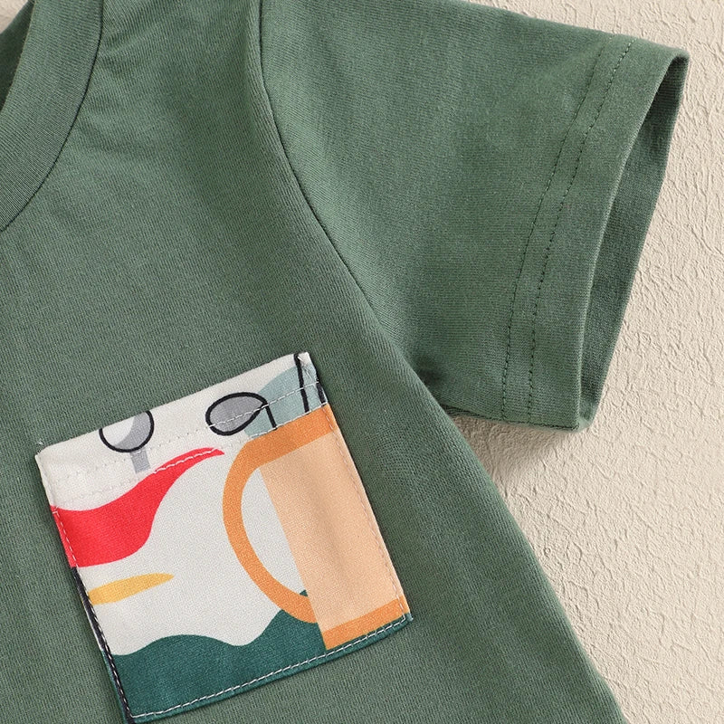 2024-12-20  Toddler Baby Boy Golf Outfit Short Sleeve T-Shirt Golf Print Elastic Waist Shorts 2PCS Summer Set